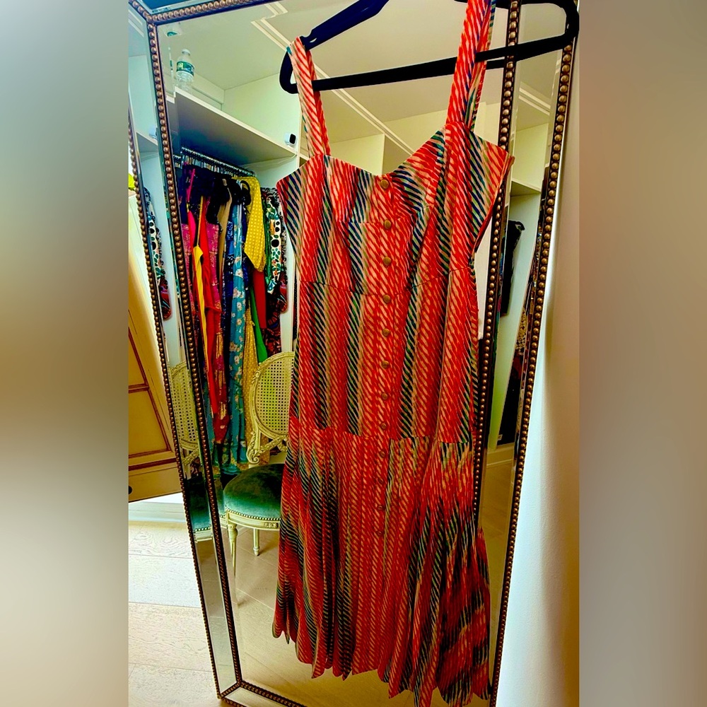 Saloni Striped Multicolor Button-Down Dress